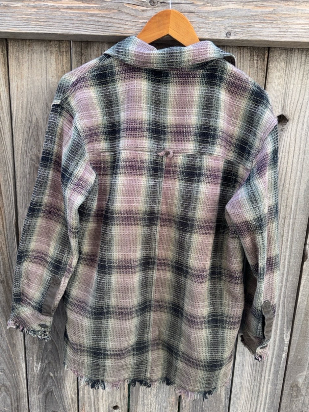 Free People We The Free Anneli Plaid Shirt Jacket Shacket Spanish Olive XS - Picture 16 of 16